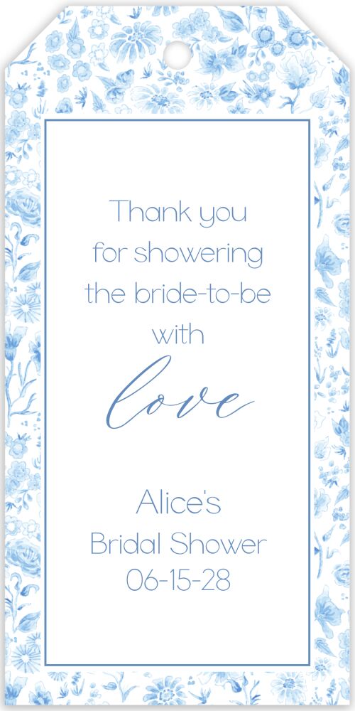 Monochromatic Florals Hanging Gift Tag