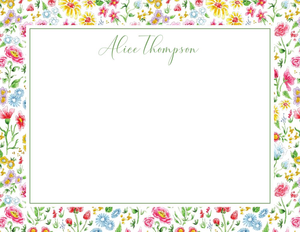 Spring Florals Flat Note Card