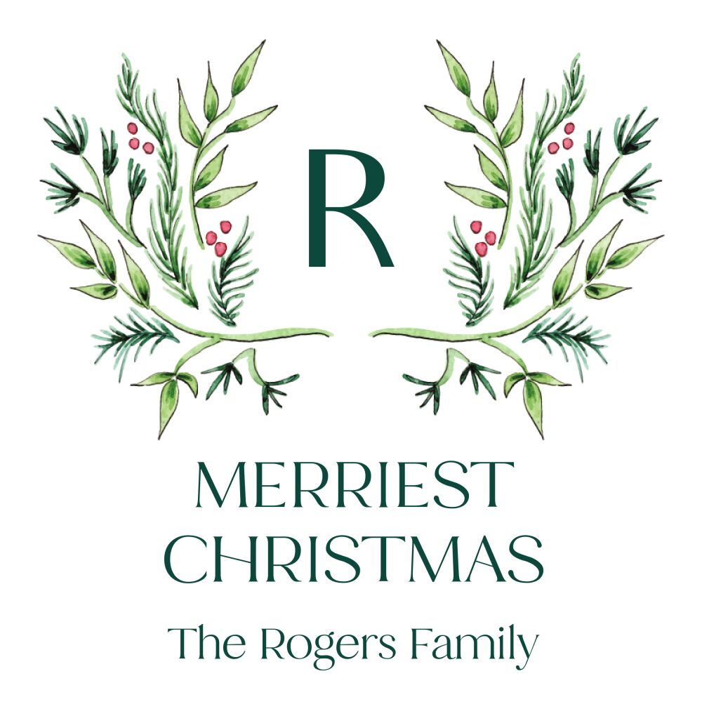 Holiday Initial Gift Sticker