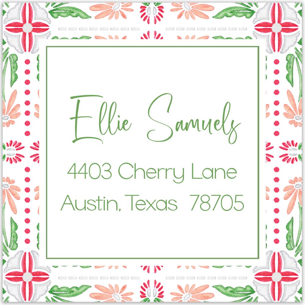 Coral Tile Return Address Label