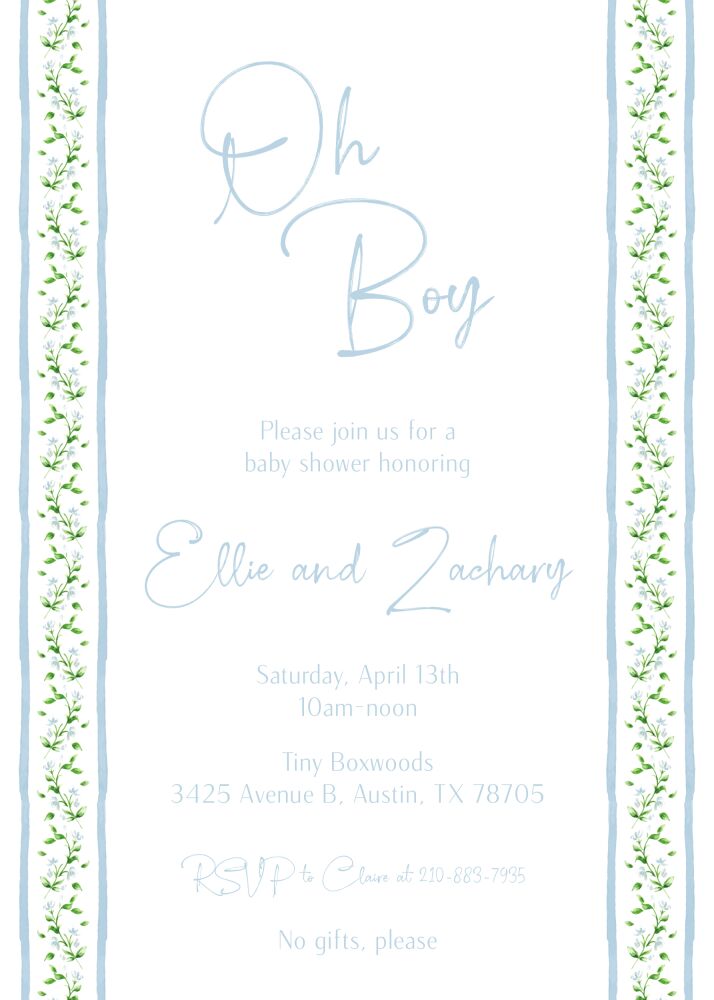 Blue Blossom Invitation