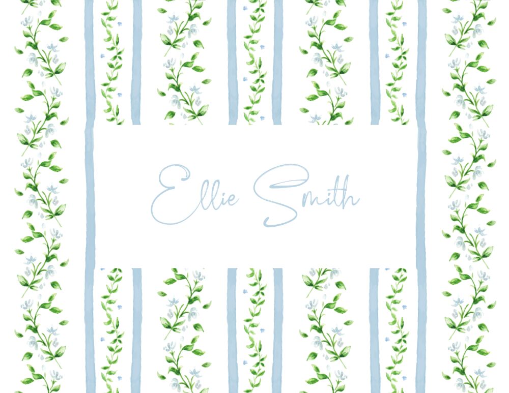 Blue Blossom Folded Note