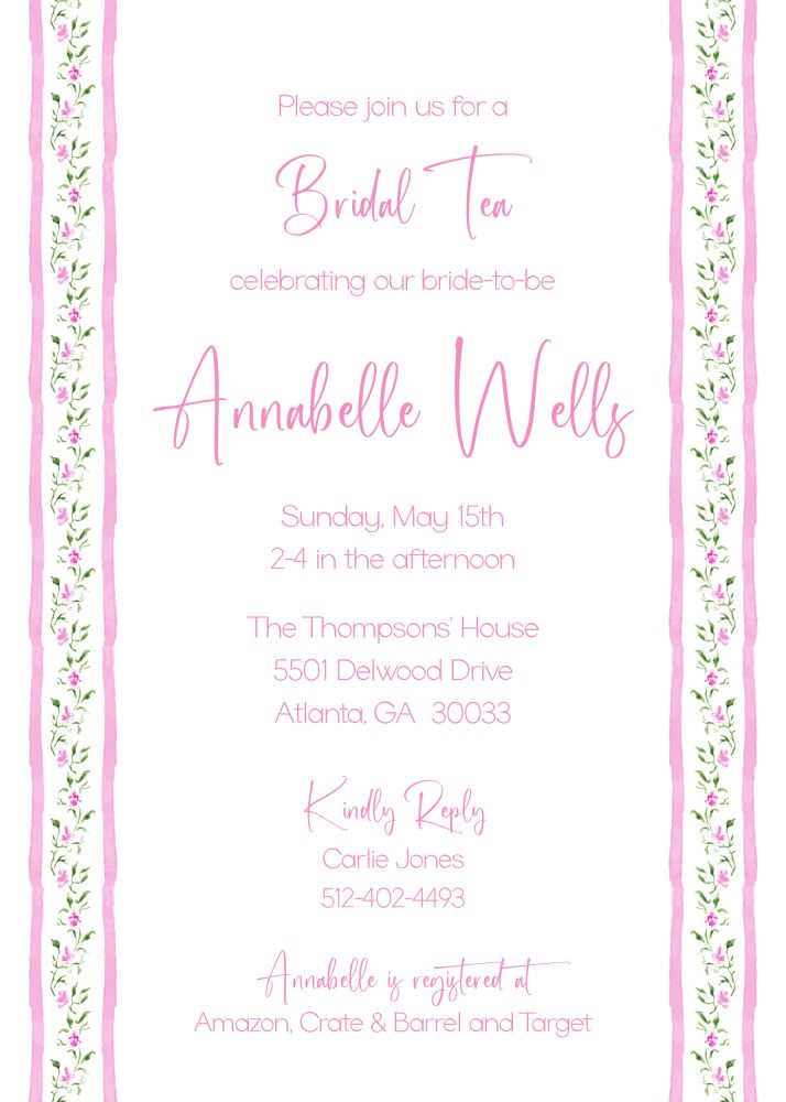 Sweet Pea Invitation