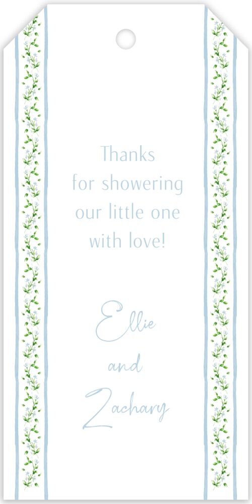 Blue Blossom Hanging Gift Tag