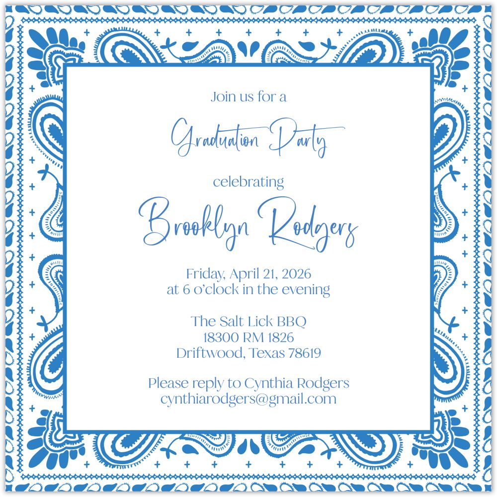 Paisley Bandana Invitation