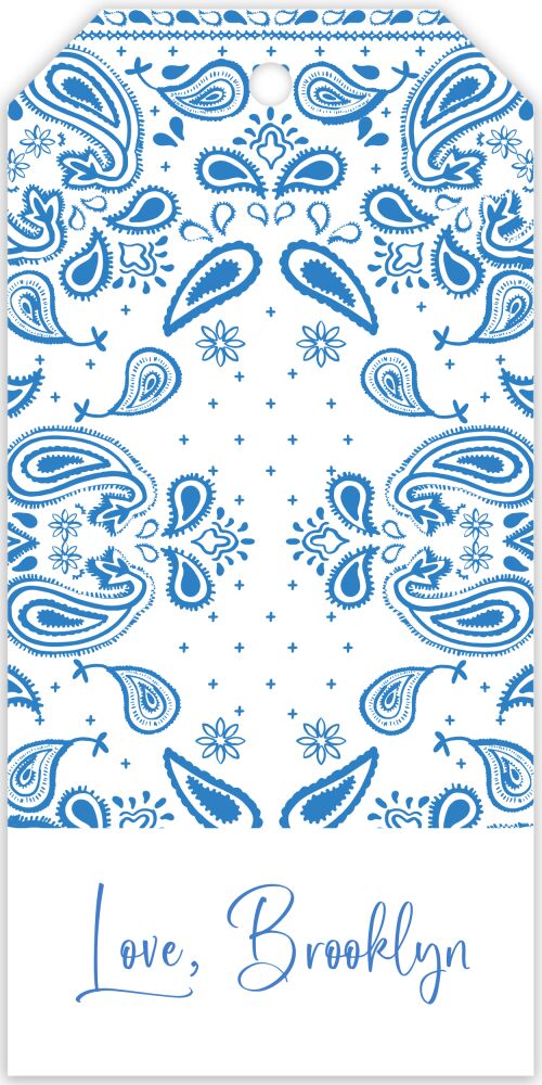 Paisley Bandana Hanging Gift Tag