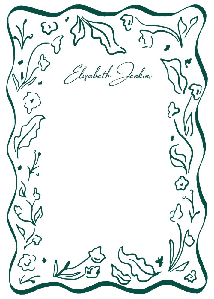 Line Wavy Florals Notepad