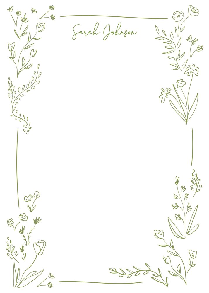 Floral Line Art Notepad