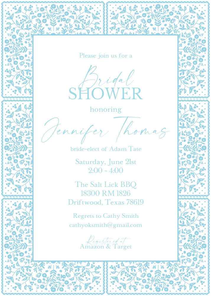 Floral Pattern Squares Invitation