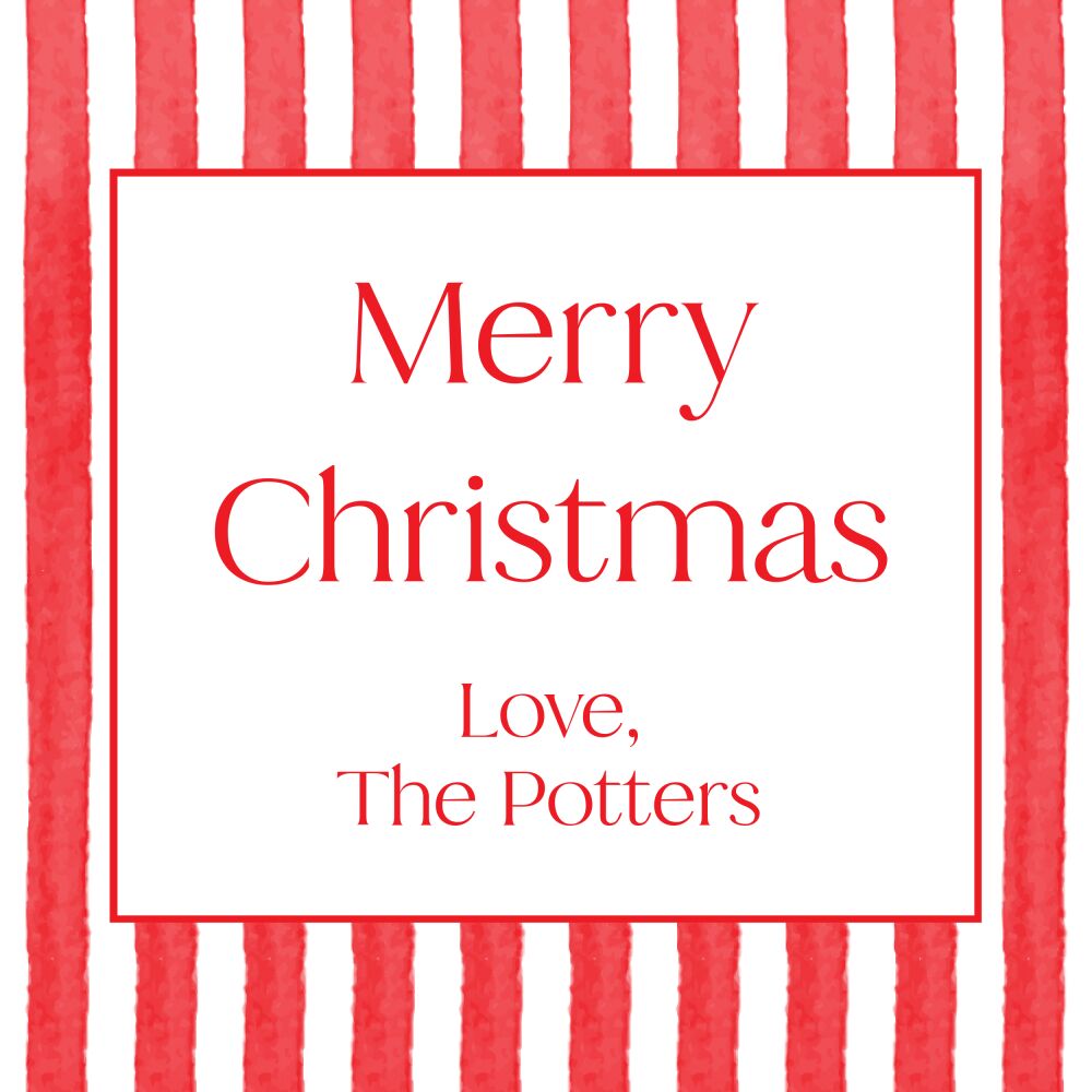 Holiday Stripes Gift Sticker 