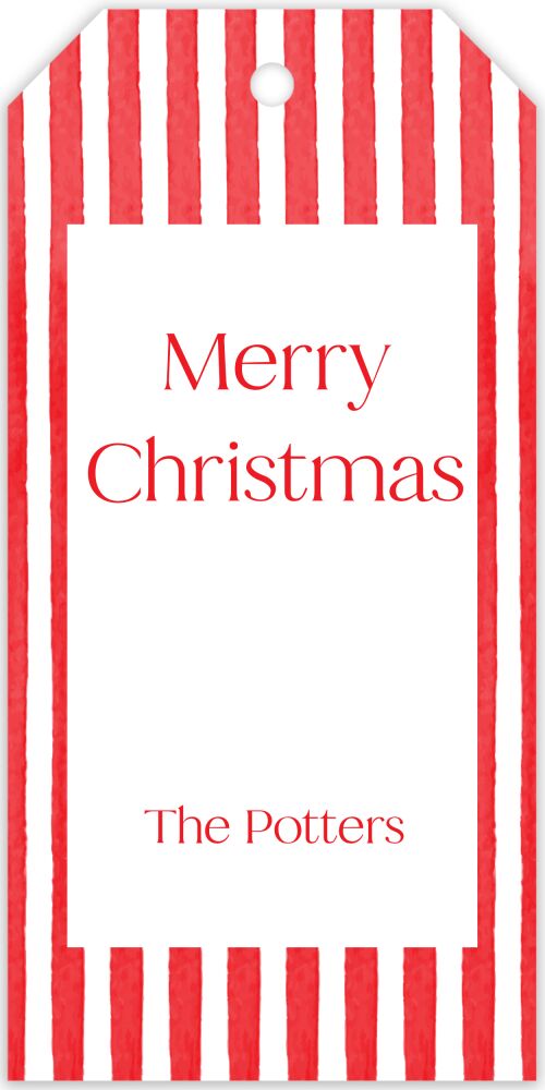 Holiday Stripes Hanging Gift Tag
