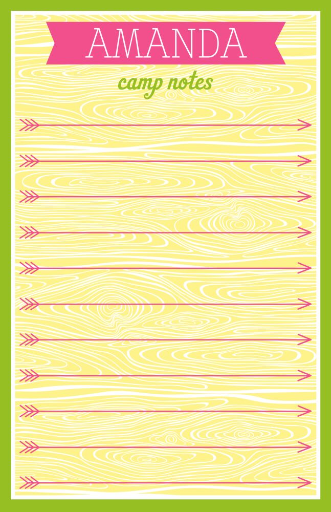 Yellow Camp Arrow Notes Notepad 