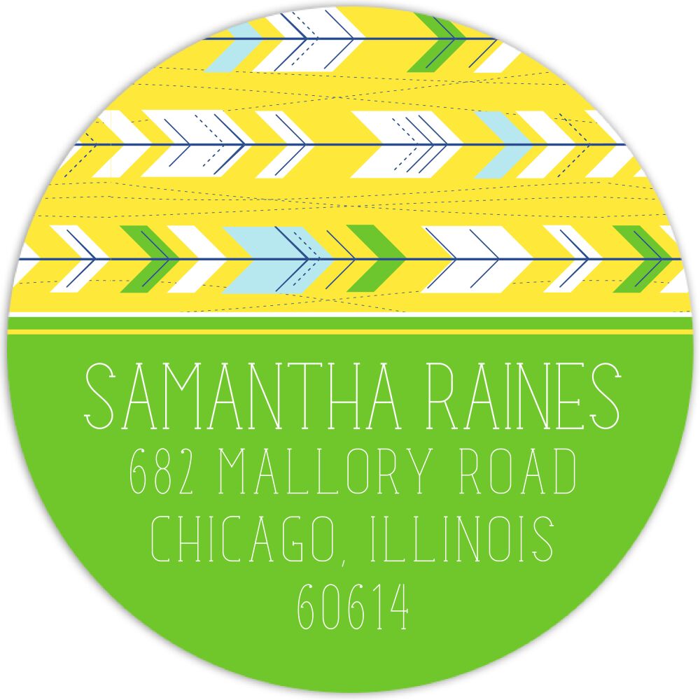 Yellow Arrows Return Address Sticker