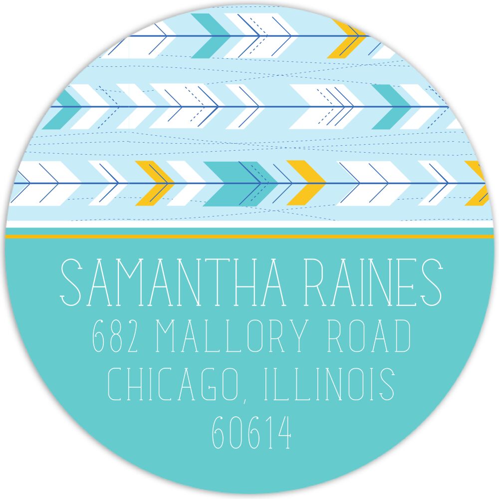 Blue Arrows Return Address Sticker