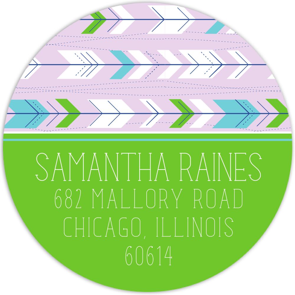 Lilac Arrows Return Address Sticker