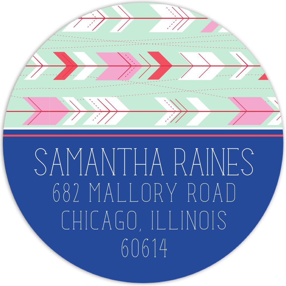 Mint Arrows Return Address Sticker