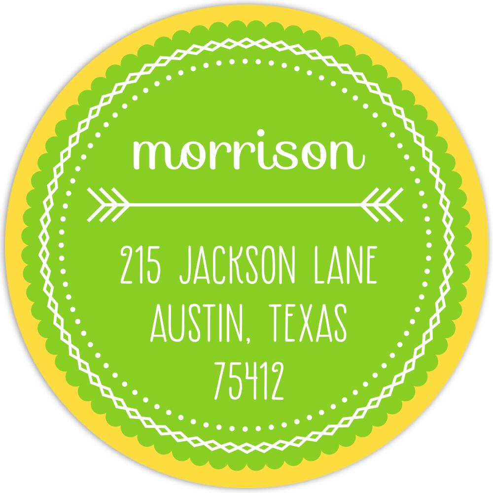 Yellow Arrows Return Address Sticker