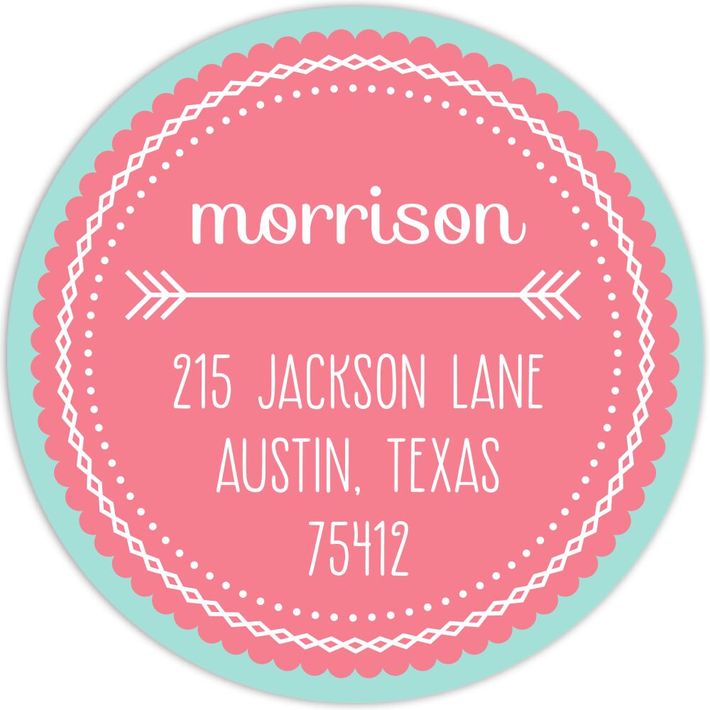 Aqua Blue Arrows Return Address Sticker