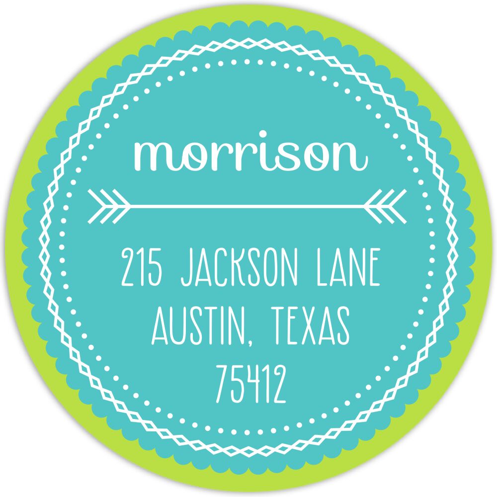 Lime Arrows Return Address Sticker
