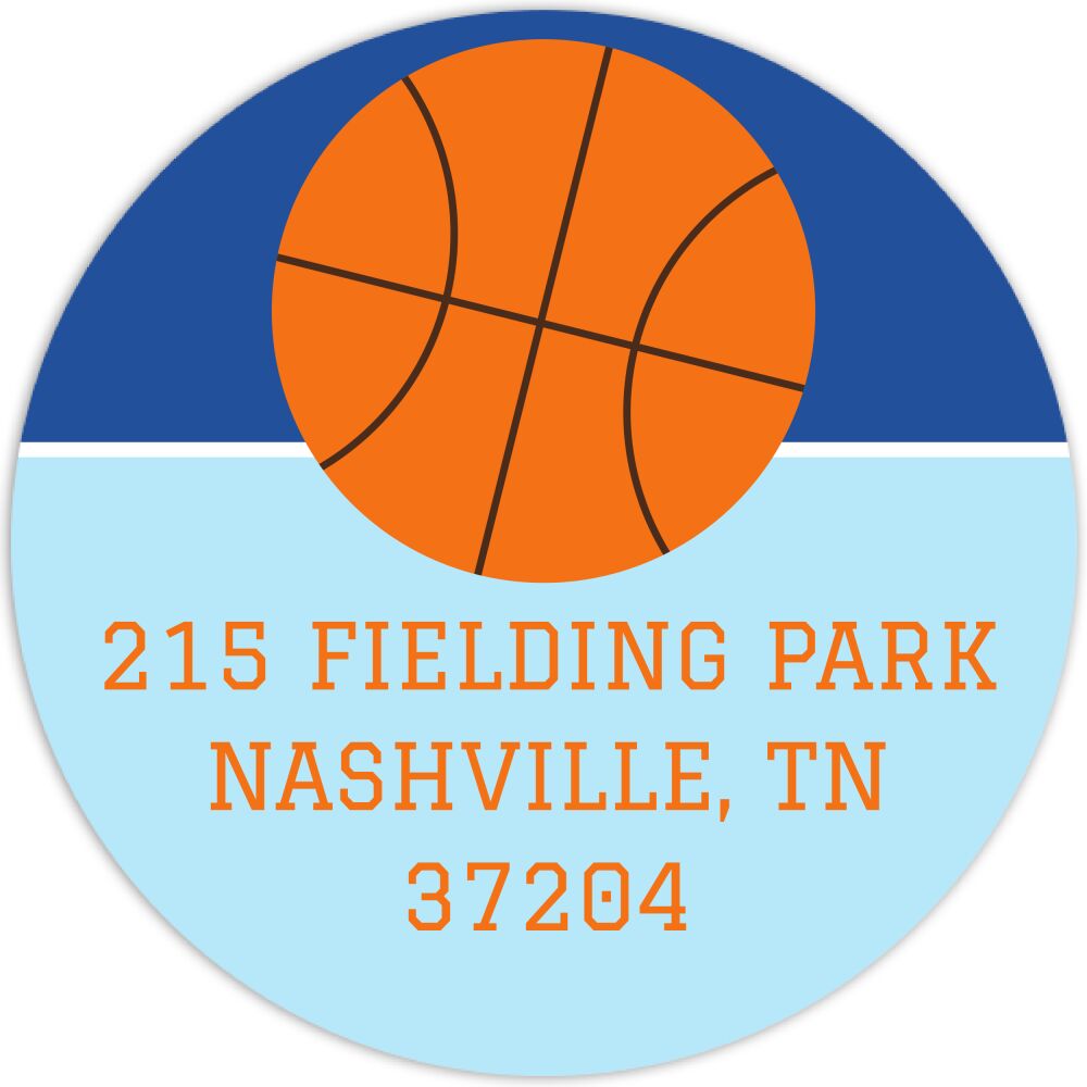 Basketball Return Address Sticker