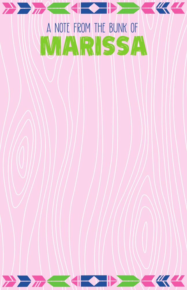 Pink Woodgrain Camp Notes Notepad 