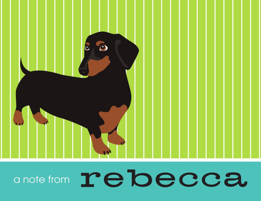 Dachshund Pinstripe Dog Folded Note 