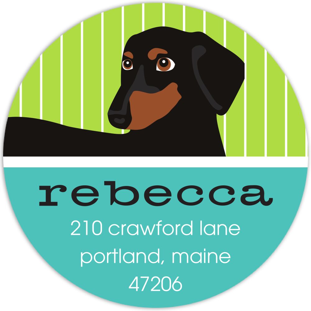 Dachshund Pinstripe Label