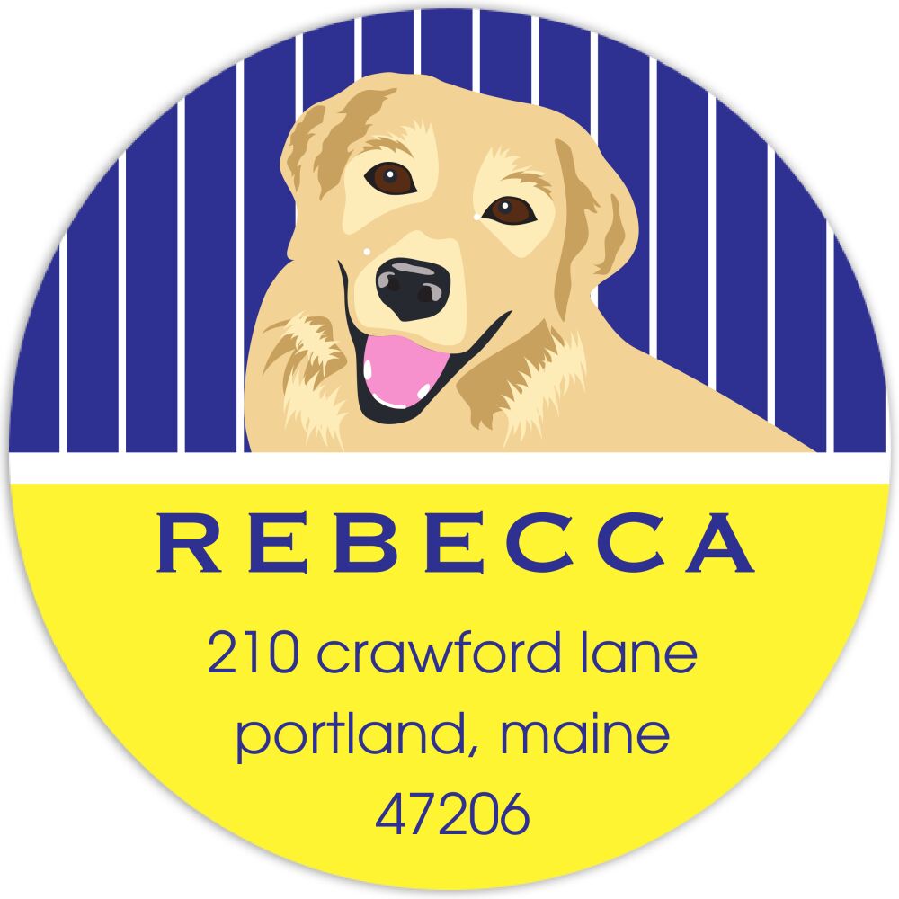 Golden Retriever Pinstripe Label
