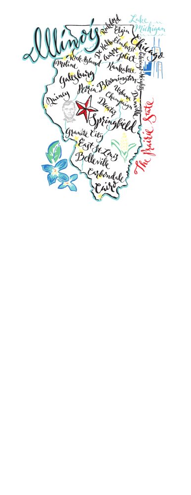 Illinois Map Notepad