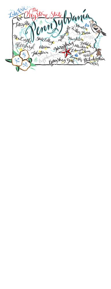 Pennsylvania Map Notepad