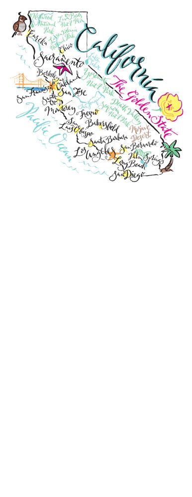 California Map Notepad