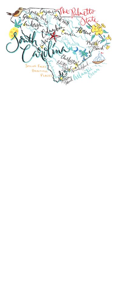 South Carolina Map Notepad