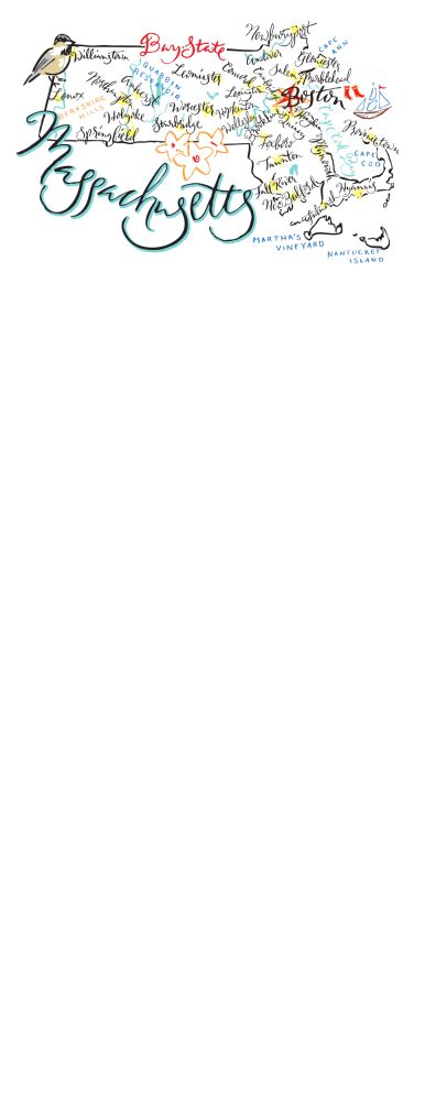 Massachusetts Map Notepad