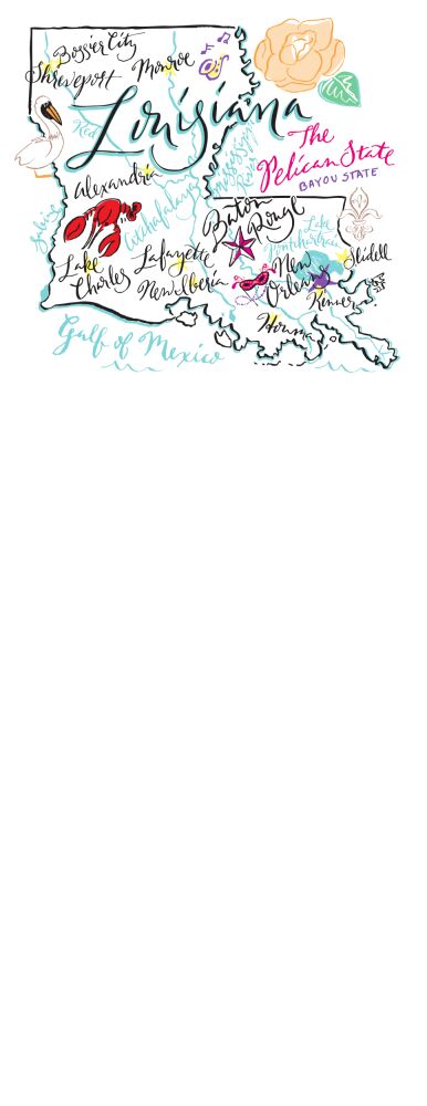 Louisiana Map Notepad