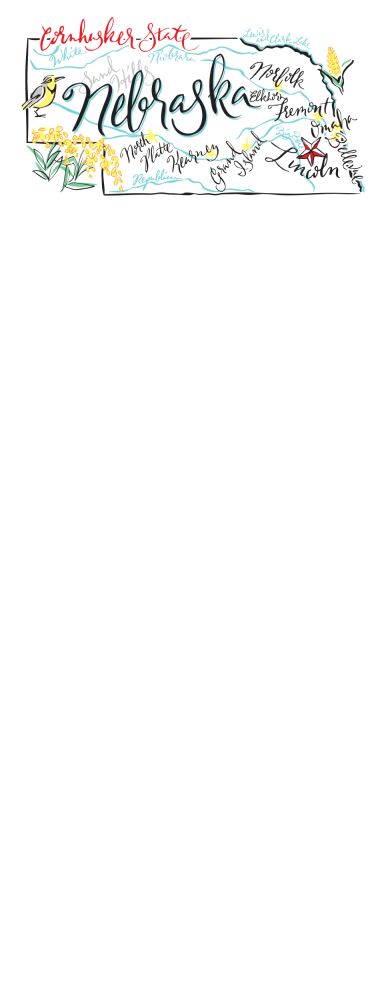 Nebraska Map Notepad