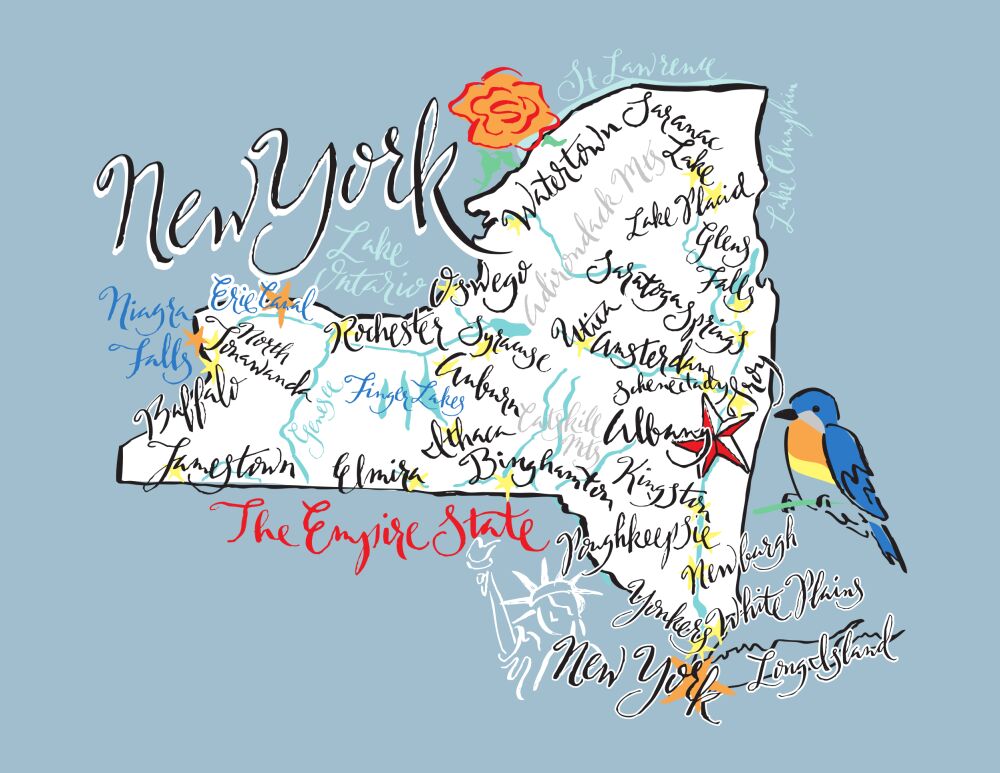 New York Map Folded Note