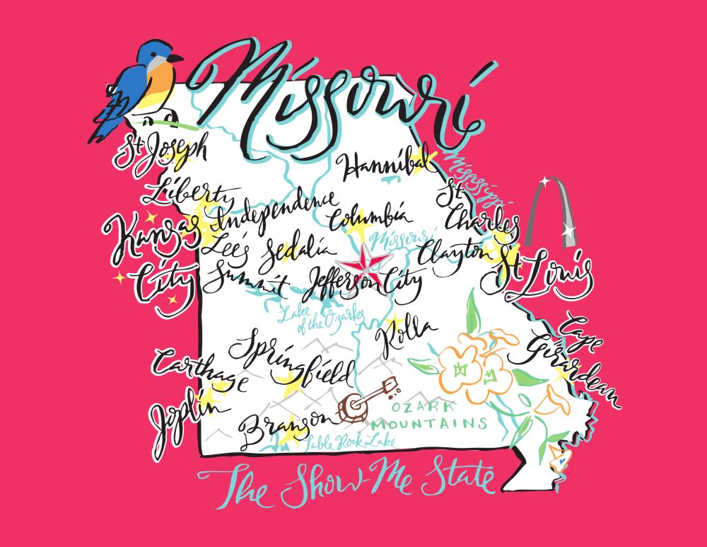 Missouri Map Folded Note