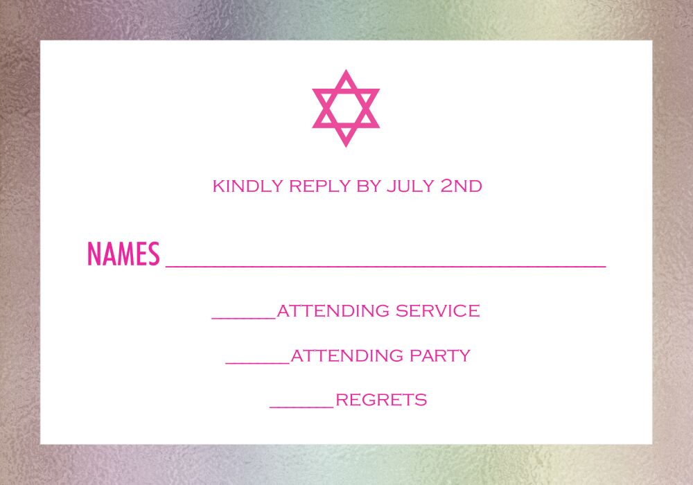 Boldest Foil Border Reply Card