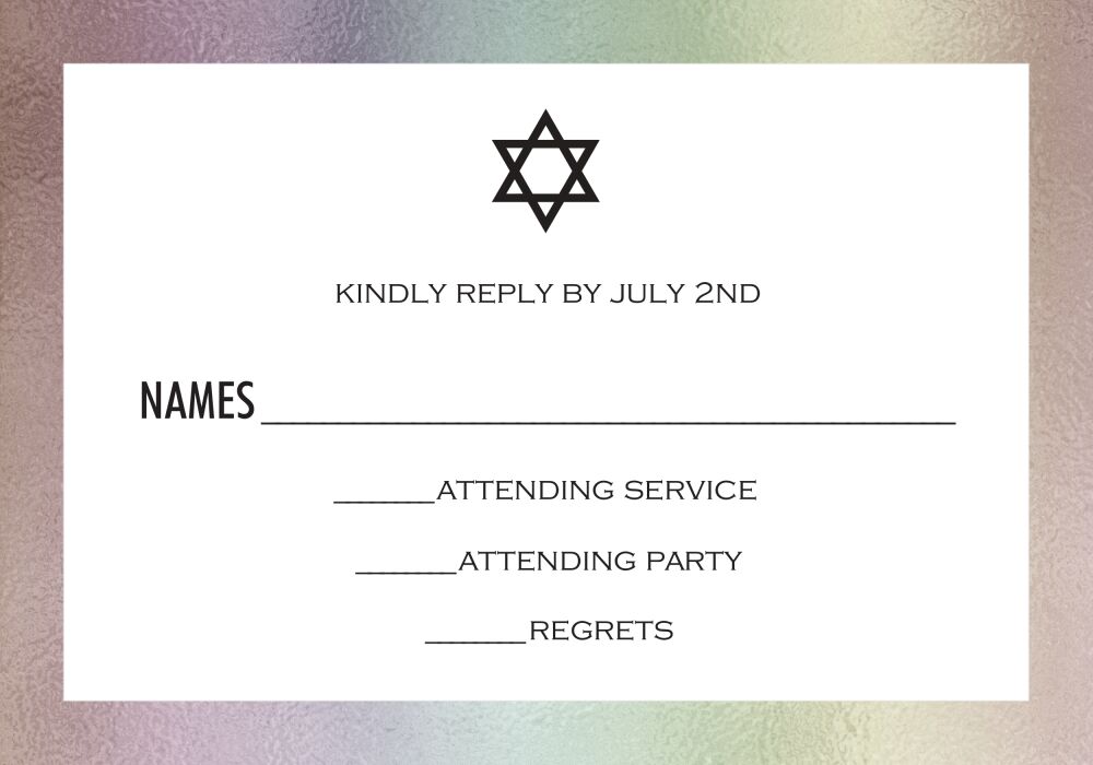 Bold Foil Border Reply Card