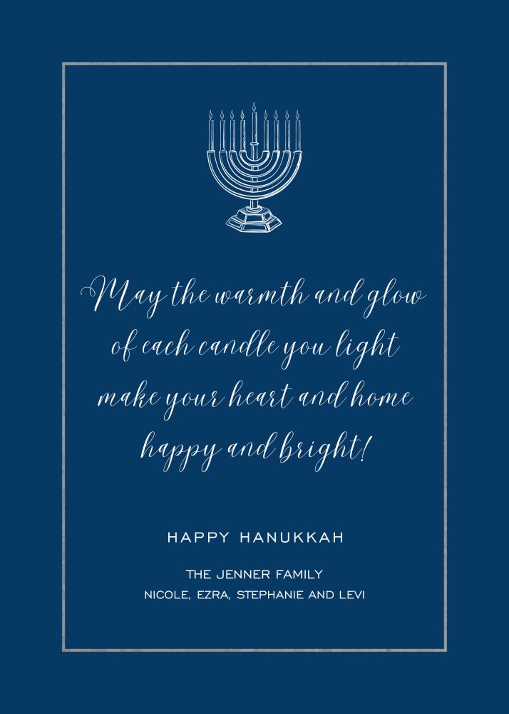 Bright Glow Foil Pressed Hanukkah Greeting Card