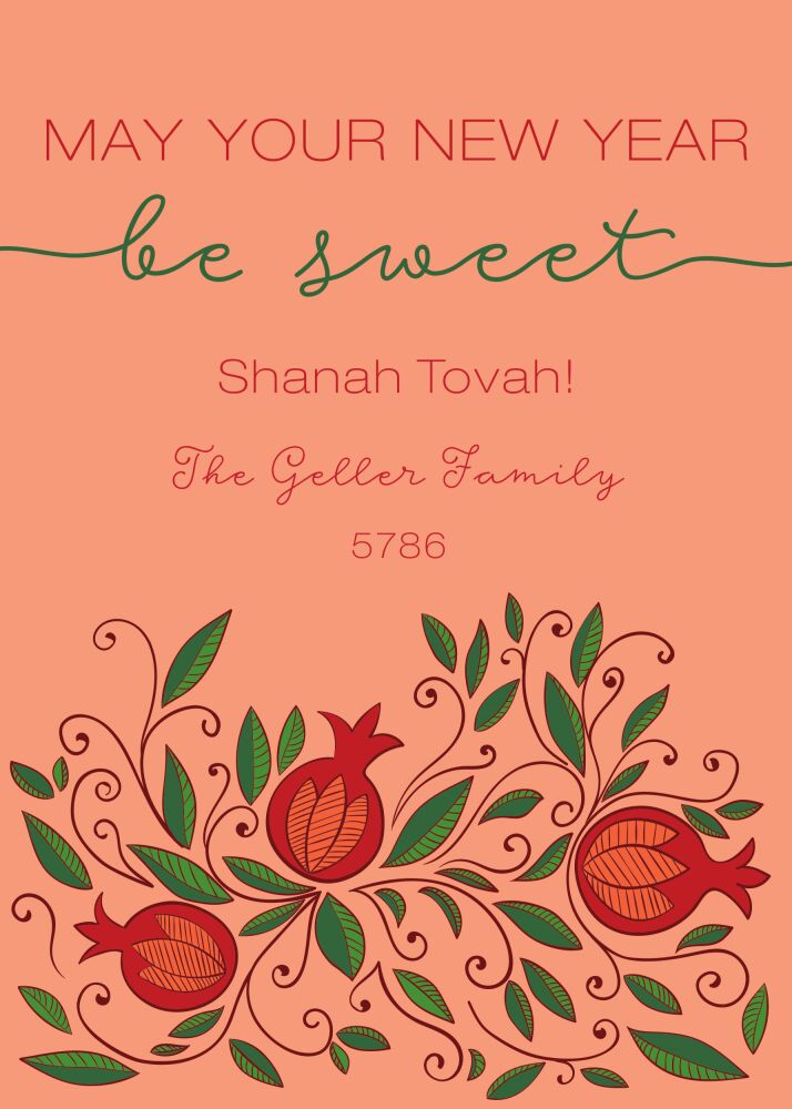 Sweet Pomegranate New Year Greeting Card