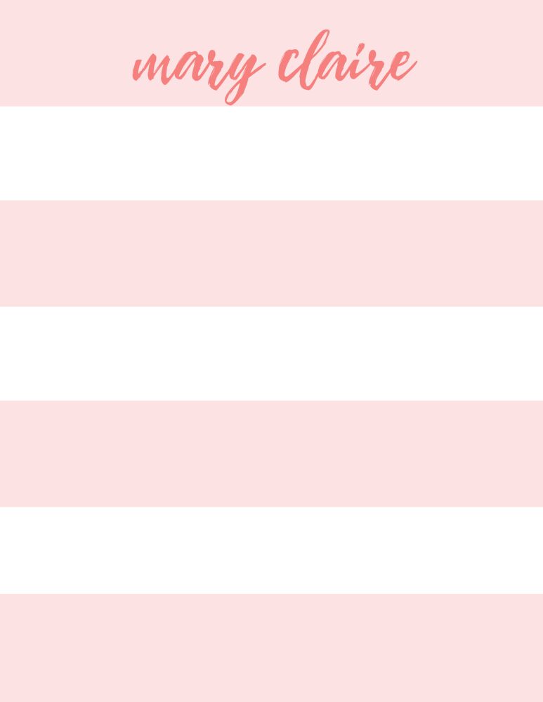 Broad Stripes Blush Notepad