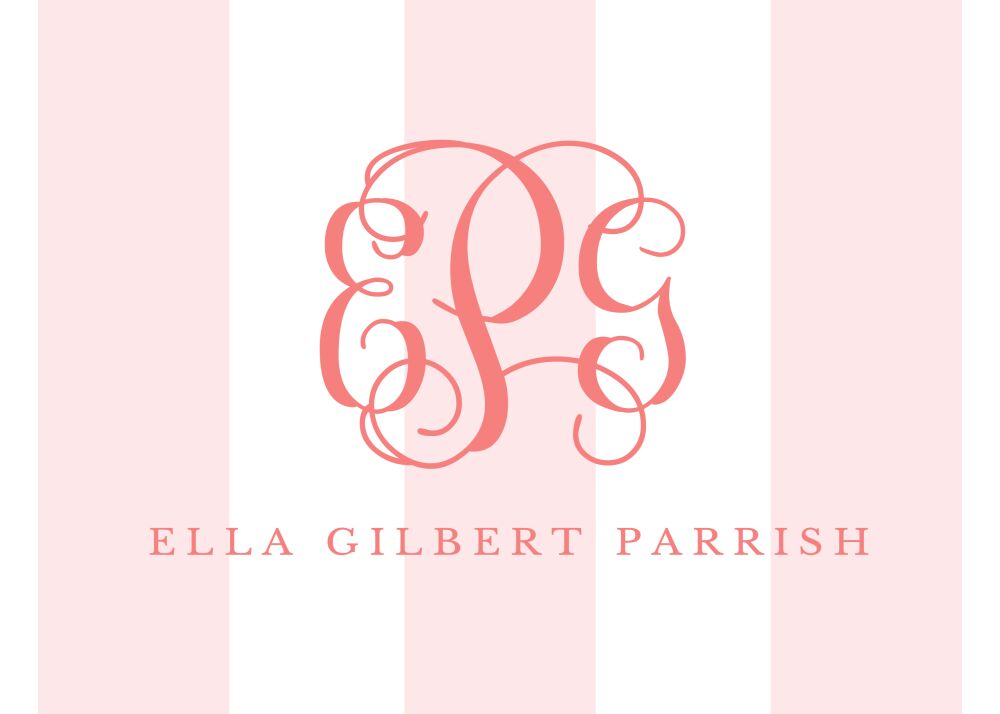 Broad Stripes Blush Folded Enclosure Card