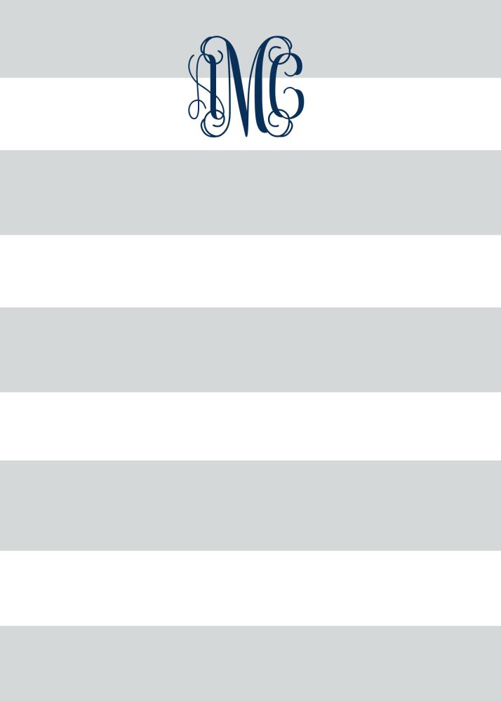 Broad Stripes Grey Notepad