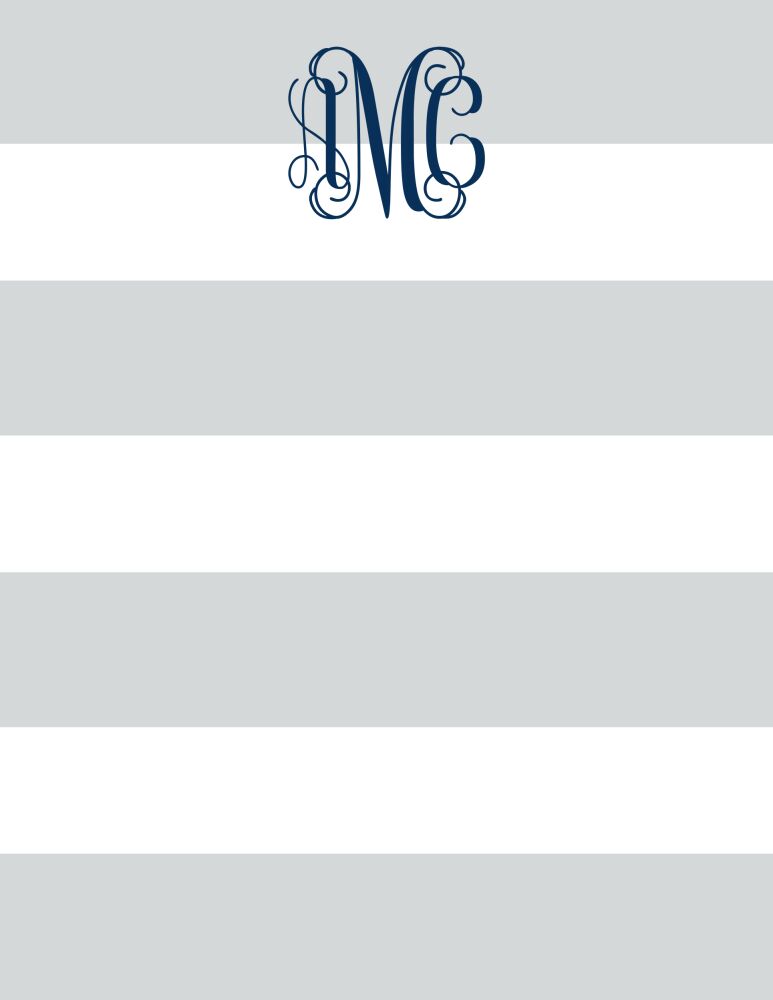 Broad Stripes Grey Notepad
