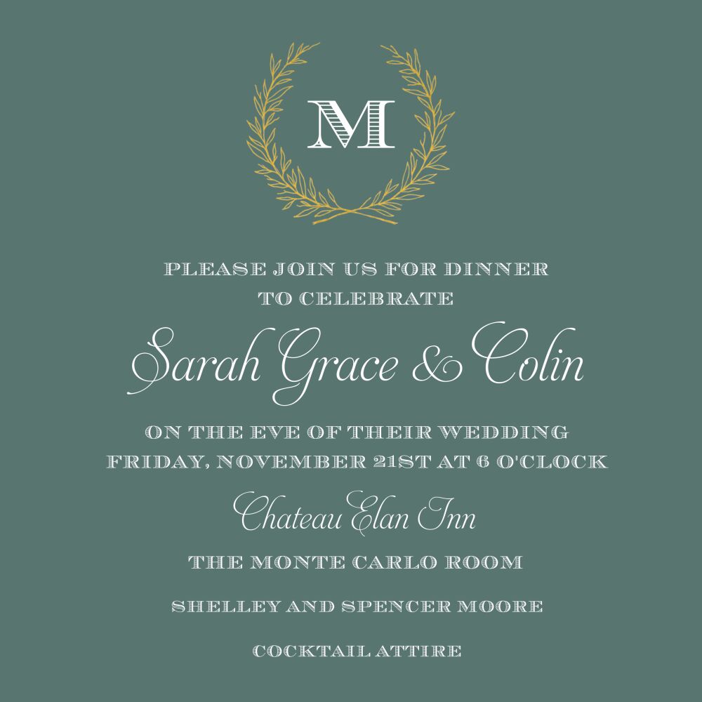 Foil-Pressed Wreath Invitation