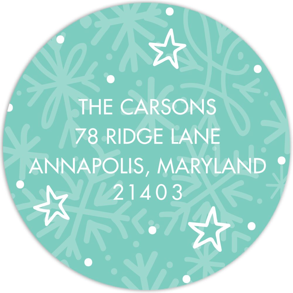 Snowflake Silent Night Return Address Label