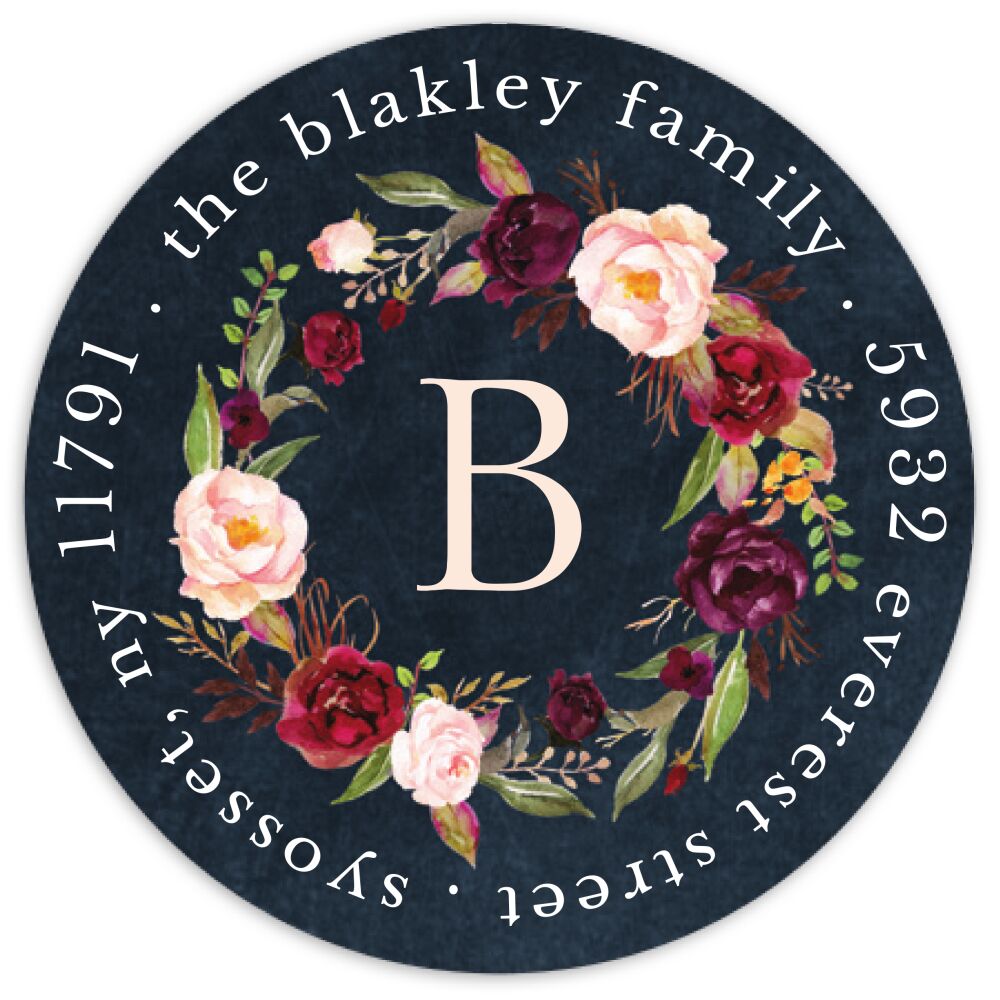 Merlot Bouquet Return Address Sticker
