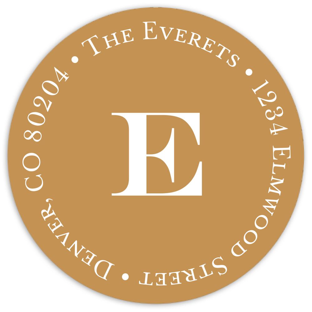 Winter Script Round Address Sticky