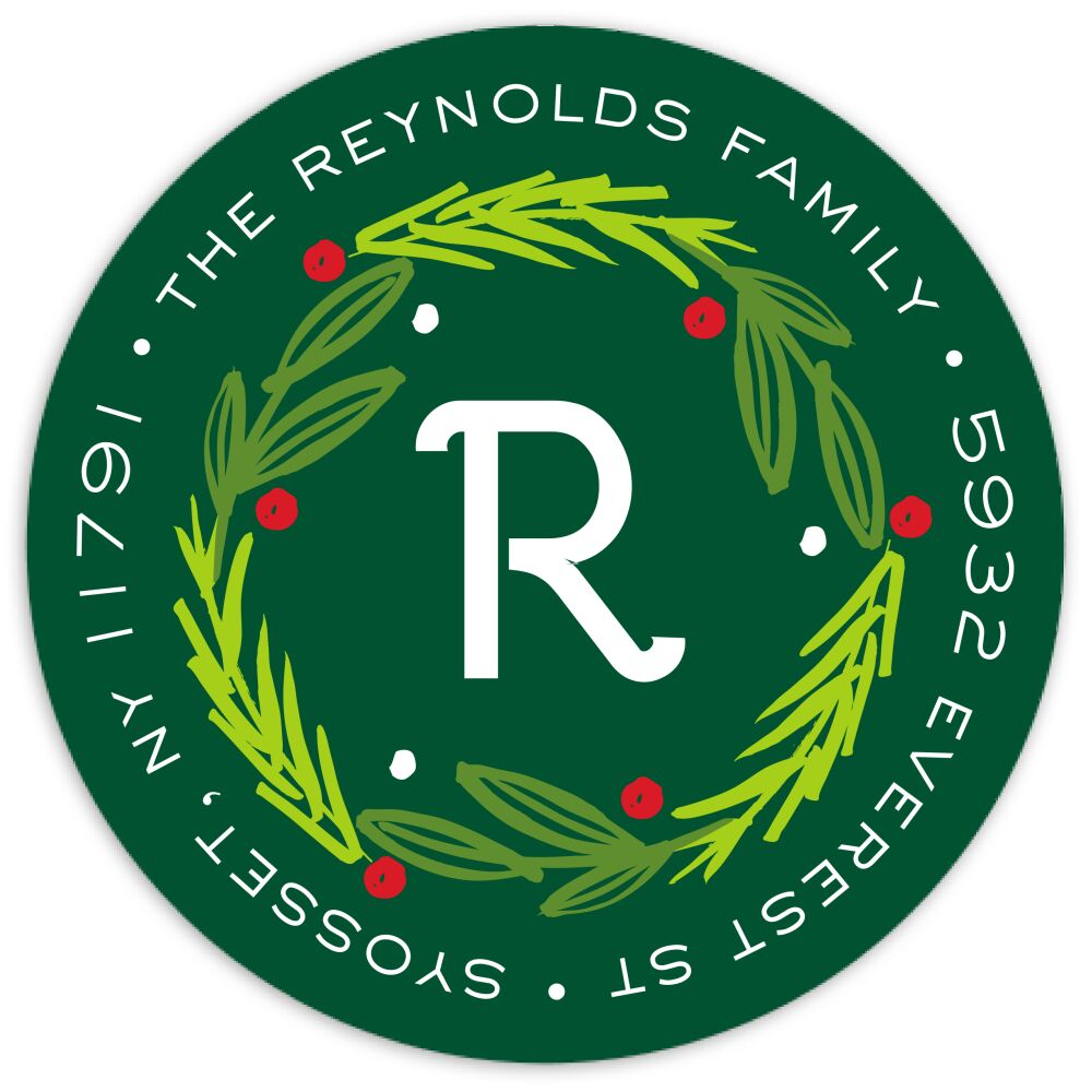 Joyful Boughs Return Address Sticky